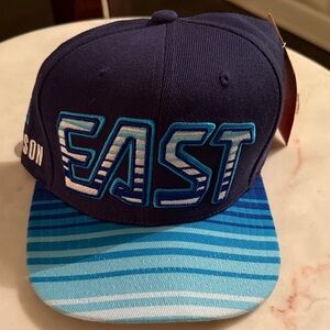 Blue Iverson Baseball Snapback Cap with EAST Design
